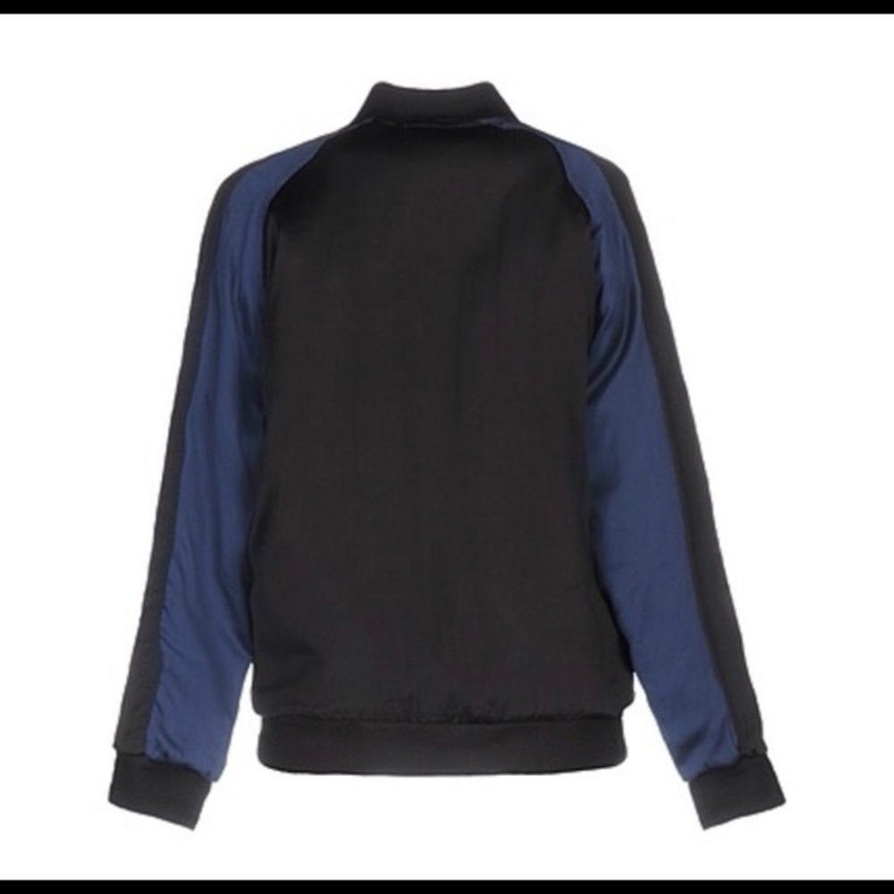 Ragdoll Black and Navy Silk Bomber Jacket Size Small - Picture 2 of 9